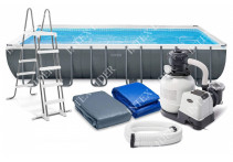 56716 Каркасный бассейн Bestway Power Steel Delux — Камень (овал) 5,49х2,74х1,22м+фильтр-насос картр. 5678 л/ч