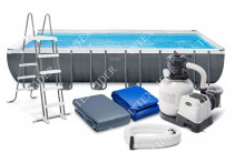 56716 Каркасный бассейн Bestway Power Steel Delux — Камень (овал) 5,49х2,74х1,22м+фильтр-насос картр. 5678 л/ч