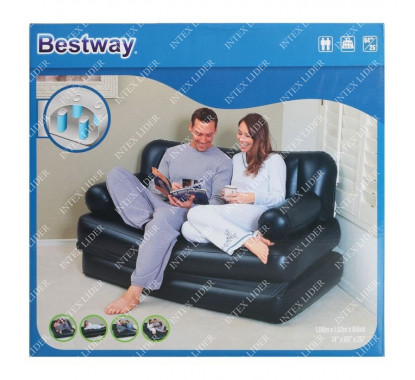 75054 Надувной диван-трансформер Double 5-in-1 Multifunctional Couch 188х152х64 см (черный) без насоса